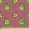 thumbnail image 2 of Fruit Fabric by the Yard, Continuous Pattern Hand Drawn Like Apples Showing Inside Image, Upholstery Fabric for Dining Chairs Home Decor Accents, Pastel Pink and Fern Green by Ambesonne, 2 of 5