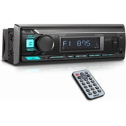 Pyle Bluetooth Marine In-Dash AM/FM Stereo Receiver, Wireless Music Streaming, Hands-Free Call Answering, MP3 Playback, USB/AUX (3.5mm) Input, Remote Control, Single DIN (Black)