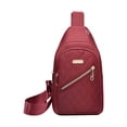 thumbnail image 1 of Ohufall Embroidered Sling Bag Crossbody Backpack Chest Bag With Earphone Hole For Travel, 1 of 3