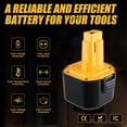 thumbnail image 2 of 9.6V 3.6Ah Ni-MH Replacement Battery for Dewalt 9.6V Power Tools DW9062 DW9061 DE9036 DE9061 DE9062 DW926 DW955K DW955 DW926K-2 DW926K DW902 DW050 2 Pack, 2 of 11