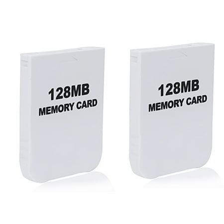 One 128 Mb Memory - HDE 2 Pack of 128 MB Gaming Memory Cards for Nintendo Wii and GameCube (White)