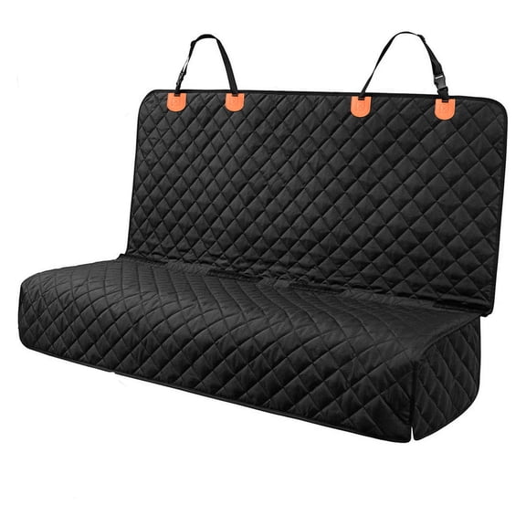 SMATTO Dog Car Seat Cover for Back Seat Bench, Waterproof, Scratchproof, Nonslip, Universal Fit Cars Trucks SUVs, Washable Durable Pet Car Seat Protector with 4 Seat Belt Openings - Black