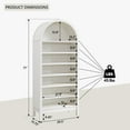 thumbnail image 4 of SinCiDo 71" Arched Shoe Storage Cabinet, Wooden Shoe Organizer Rack for 28 Pairs, 7 Tier, 3 Adjustable Shelves, 4 of 7