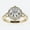 Yellow, variant on Floral Engagement Ring 2.65 Carat Cushion Cut Moissanite Halo Wedding Ring in 18K White Gold Plating over Silver