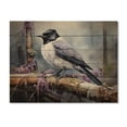thumbnail image 3 of Designart "Observing Bird s Curiosity II" Animals Print on Natural Pine Wood, 3 of 5