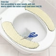 thumbnail image 6 of Unique Bargains 2 Pair Toilet Seat Cover Pad Bathroom Warm Toilet Seat Cushion Washable Reusable Beige Brown, 6 of 6