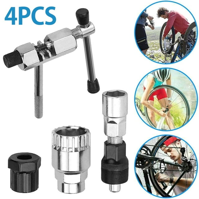4 Pcs Bike Crank Puller Set Strong Carbon Steel Cycling Bicycle Repair Tool Kit with Bottom Bracket Remover Bike Crank
