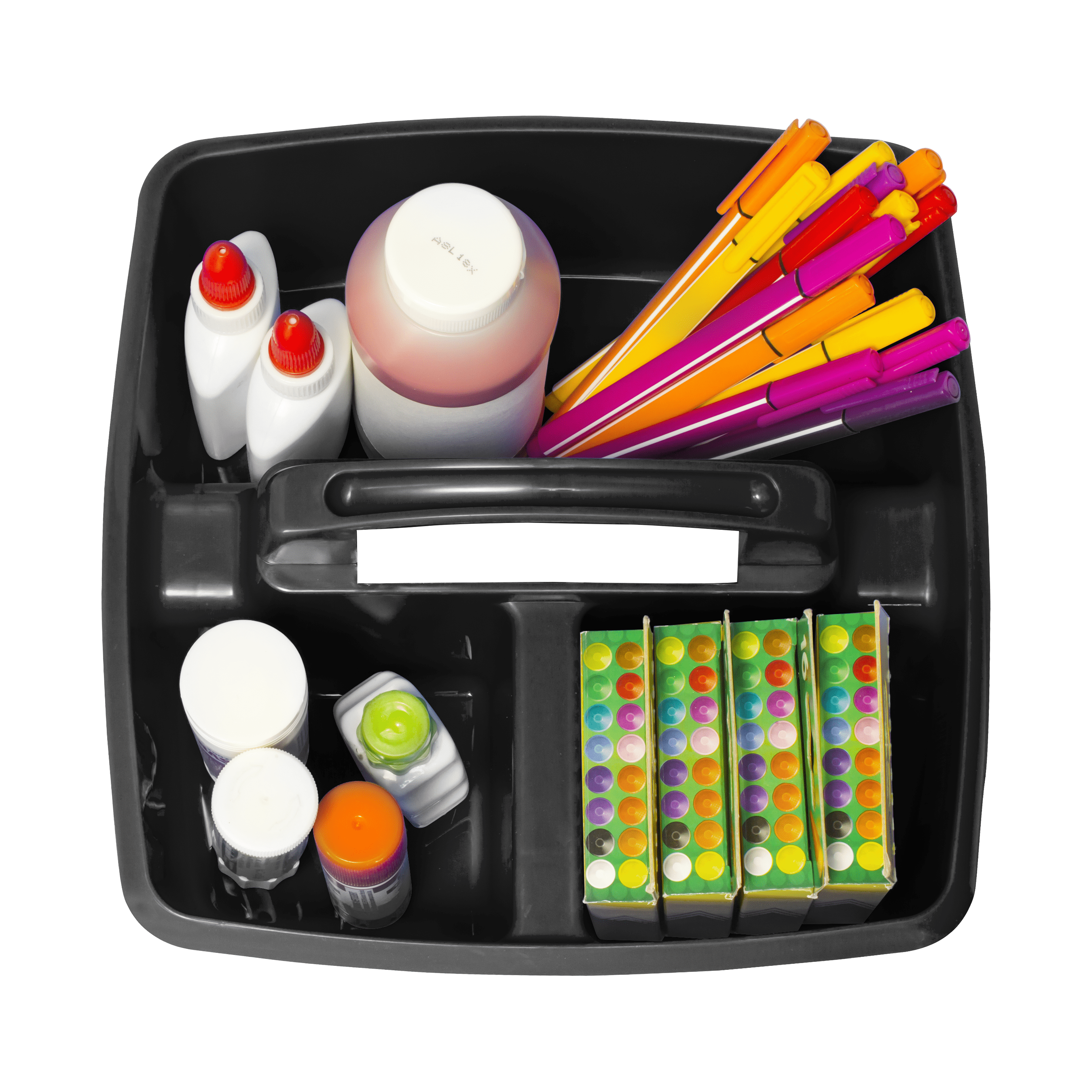 Pen+Gear Plastic Caddy, Craft and Hobby Organizer, Black, 6-Pack