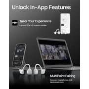 New Shokz OpenRun Pro 2 - Open-Ear, Bone Conduction Sport Headphones - Sweat Resistant, Workout Headphones with 30ft Bluetooth - Secure, Comfortable Fit - Deep Bass and Smart Mic - SHOKZ App (Silver)