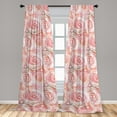 thumbnail image 4 of Ambesonne Garden Curtains, Roses Spring Vintage Plot, Pair of 28"x63", Dark Peach Salmon and White, 4 of 5