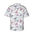 thumbnail image 3 of Uemuo Lilies Flowers Printed Regular Fit Short Sleeve Casual Hawaiian Shirt for Men,Aloha shirt,Tropical shirt,Floral print shirt,Vacation Beach shirt-Small, 3 of 9