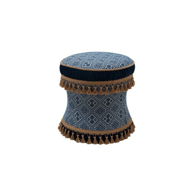 Leona Pouf Décoratif Bleu/blanc
