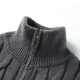 thumbnail image 4 of Chiccall Men's Quarter Zip Pullover Sweater Cable Knit Casual Loose Stand Collar Texture Knitted Sweaters, 4 of 6