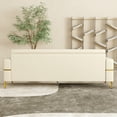 thumbnail image 4 of YYAo Modern Sectional Sofa Couch, Sofa Bed Futon with Reversible Chaise & Ottoman for Living Room Small Space, Apartment, Beige, 4 of 10