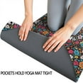 thumbnail image 3 of Colorful Floral Skull Pattern Hot Yoga Mat Towel Non Slip for Hot Yoga - Quick-Drying Yoga Mat Cover with 4 Corner Pockets with Travel Bag - Hot Yoga Towel Non Slip 74"x26", 3 of 6