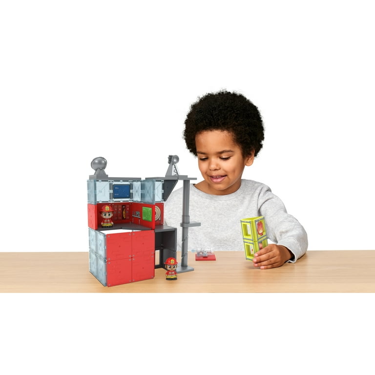 Tile Town Fire House Magnetic Tiles Set - 45 Pieces - Walmart.com