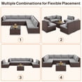 thumbnail image 3 of Noelse 7 Piece Outdoor Patio Furniture Set,Outdoor Sectional Furniture Set with Glass Coffee Table, Cushion, for Garden, Porch, Gray, 3 of 10