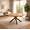 43-59" Wood,Black, variant on Ciphrias Extendable Round Dining Table 43-59 Inch, Marble Veneer Top with Storage Shelf Gold Metal Frame for Dining Room Kitchen