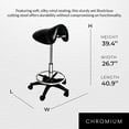 thumbnail image 6 of Chromium Professional Rotating Saddle Cutting Stool w/ Foam Cushions, Black, 6 of 8