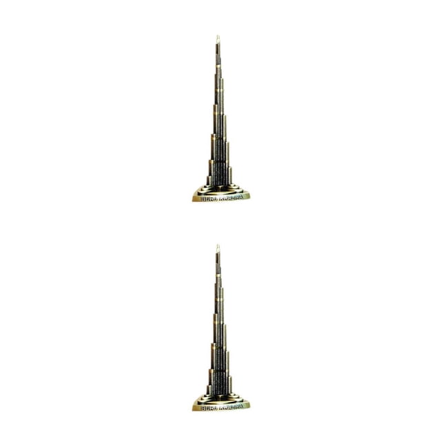 relayinert Plus Récent Burj Khalifa Dubai Plus Haut Bâtiment du Monde Architecture Modèle Décoration 13/18cm 6.5*18cm 2Ensemble
