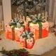 thumbnail image 2 of Caja De Regalo Decorativa De Plástico Paquete de 3 cajas navideñas con luces LED para decoración de exteriores, de plástico blanco, iluminadas, en 3 tamaños JASKFLY, 2 of 6