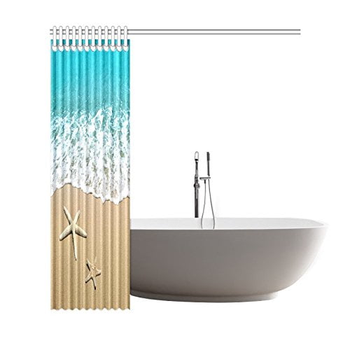 Shower Curtains Tropical Beach Shower Curtain Ocean Waves And