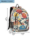 thumbnail image 2 of FORMRS Unisex School Backpack 17" Student Travel Bag with Laptop Compartment, Vibrant Japanese Flowers, 2 of 7