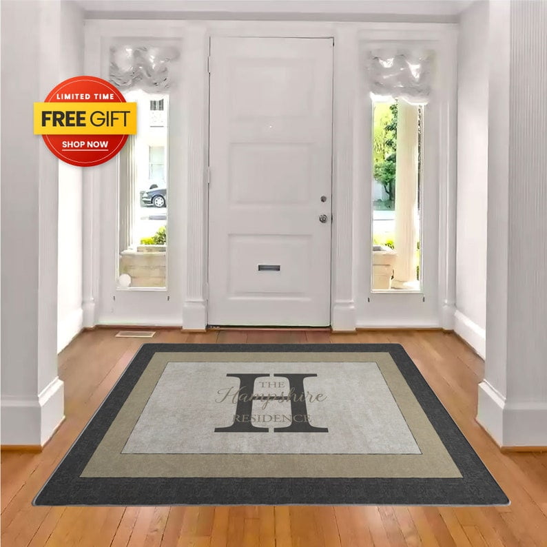 Name Entry Rug Personalized Entryway Rug Entrance Rug for Inside House