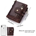 thumbnail image 2 of DEFNES Cartera Antirrobo con Cremallera Antirrobo RFID De Cuero Genuino para Hombres con Cadena - Café,Coffee, 2 of 6