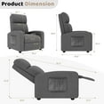 thumbnail image 4 of TLSUNNY Recliner Chair with Side Pocket, Adjustable Backrest & Footrest Linen Fabric Sofa, for Living Room,Home Theater, 4 of 11