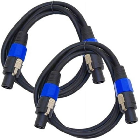 Seismic Audio TW12S5, Two Speakon to Speakon Speaker Cables 5'