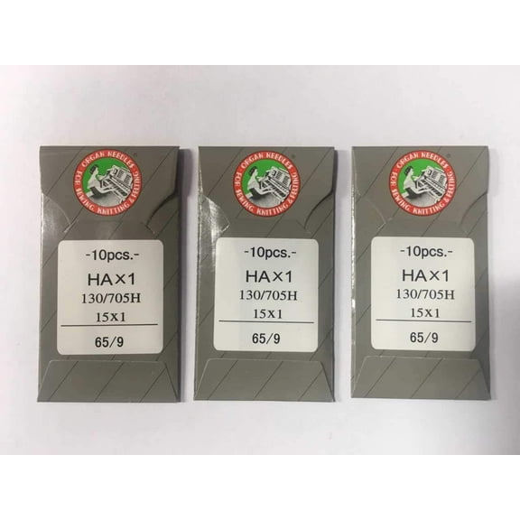 30  Organ Flat Shank 15X1 HAX1130/705 Home Sewing Machine Regular Sharp Needles fits Brother Singer 65/9