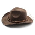 thumbnail image 4 of Women Men Felt Cowboy Hat, Vintage Skull Roll-up Wide Brim Western Hat for Casual Daily, 4 of 5