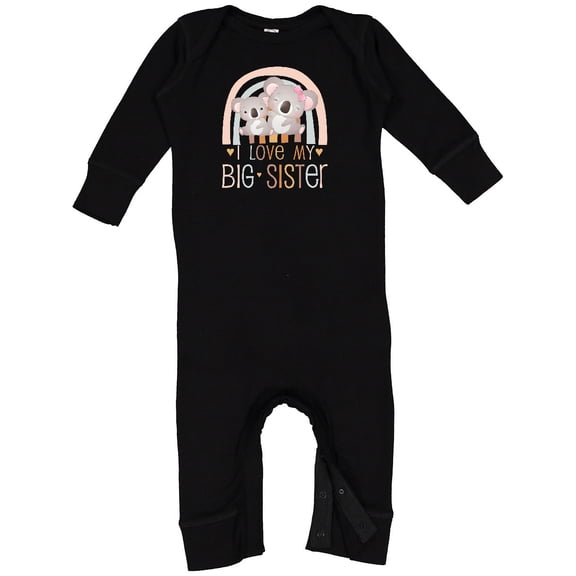 Inktastic Little Sister Newborn Baby Girls’ Baby Romper Coveralls