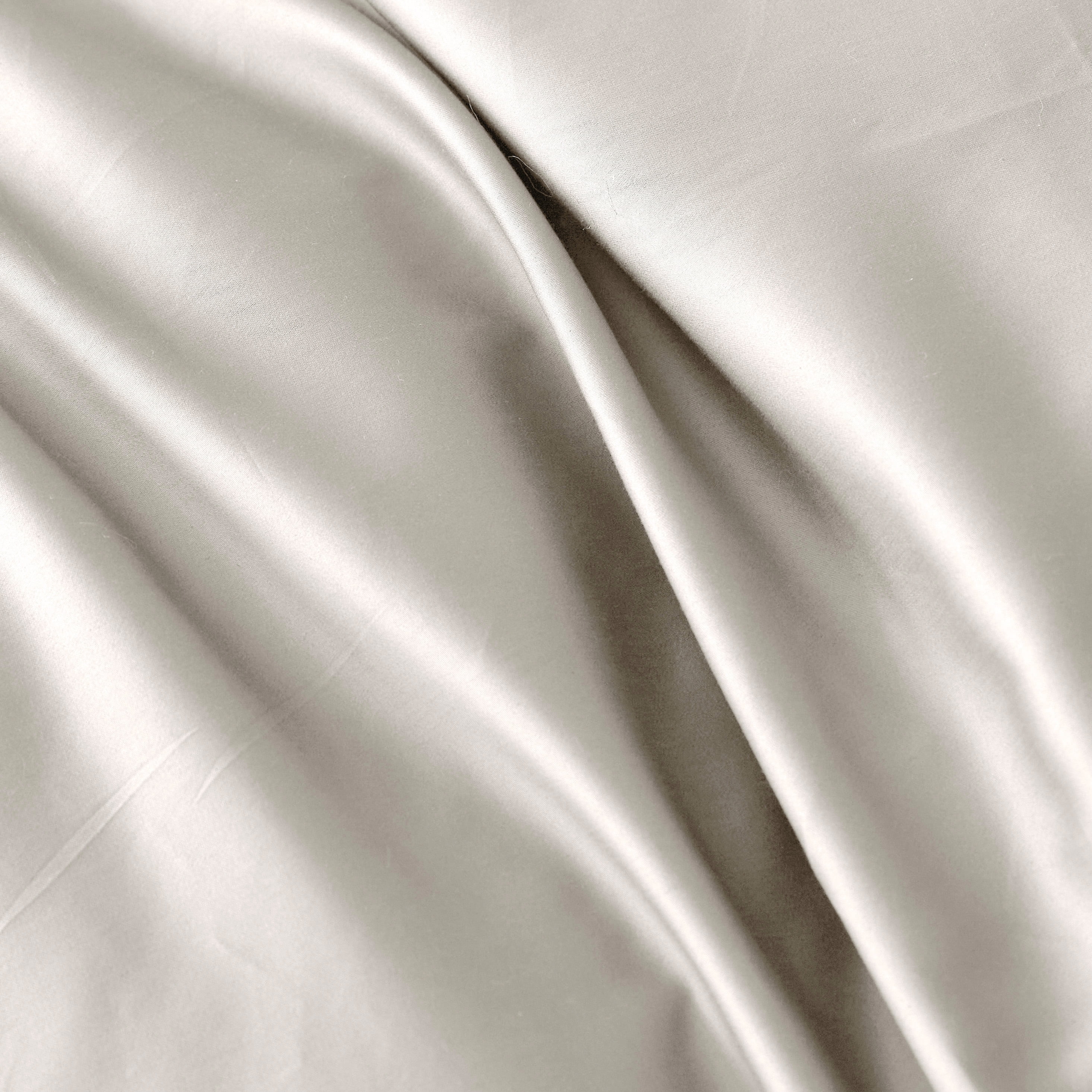 PURE ERA Long Staple Cotton Duvet Cover 3pc Set 800 Thread Count Sateen Silky Soft Luster(Ivory Gray Queen Size)