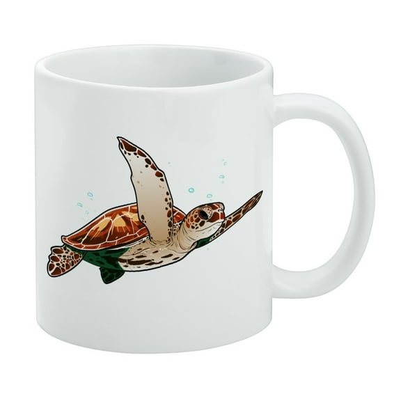 Sea Turtle Swimming in Ocean White Mug