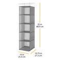 thumbnail image 3 of Whitmor Hanging Accessory Shelves 5 Open Sweater Shelves Crosshatch Gray, 3 of 5