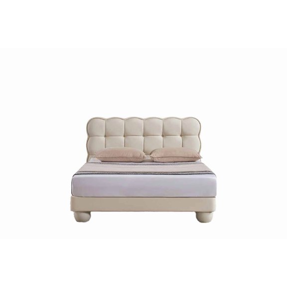 American Eagle  B-D083-W-F Modern White Cream Faux Leather Full Size Bed