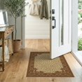 thumbnail image 2 of ODIKA 2'x3' Washable Throw Rug Non-Slip, Low Profile, Flatwoven, Easy Care Spotted Print Southwestern Border Brindle Center Motif Patchwork Cow Flowing for Hallway, Study Room, 2 of 7