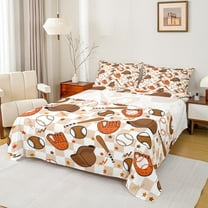 Manfei Cartoon Baseball Kids Twin Sheet Sets, Kawaii Stars Print Twin Fitted Sheet, Buffalo Plaid Flat Sheet, Microfiber Bedroom Decor, 3pcs