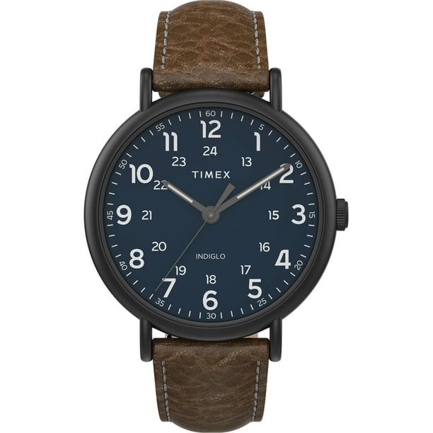 Timex Men's Weekender XL 43mm Two-Piece Leather Strap Watch 