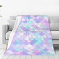 thumbnail image 1 of Fotbe Rainbow Scales Manta de Franela Acolchonada con Estampado, Súper Suave y Esponjosa, Extra Grande para Sofá, Cama, Uso Todo el Año-50"x40", 1 of 7