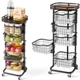 thumbnail image 1 of Carrito de almacenamiento de cocina Ocyfym de 5 niveles con cestas giratorias, negro, 1 of 9
