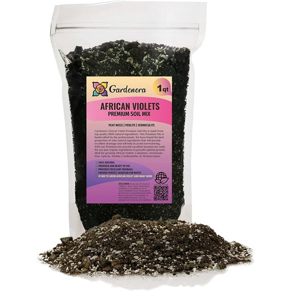 ⭐ PREMIUM African Violets and Gesneriad Premium Soil Mix - Horticultural Perlite, Vermiculite, Sphagnum Peat Moss by ://N ★ LOVA - 1 Quart Bag