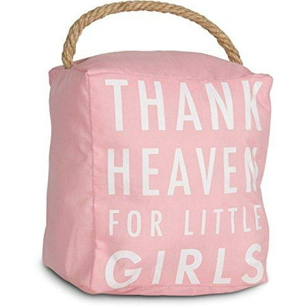 Pavilion Gift Company Open Door Decor Thank Heaven For Little Girls Pink Door Stopper Baby Room Decoration