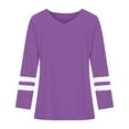 thumbnail image 5 of Babysbule Womens Long Sleeve Tops Women's Casual V-Neck Long Sleeve Solid Loose Shirt Blouse Tops, 5 of 6