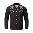 thumbnail image 4 of XDZJLR Men's Shirts Button Down Casual Fashion Western Style Print Loose Long Sleeved T Shirts for Men, 4 of 5
