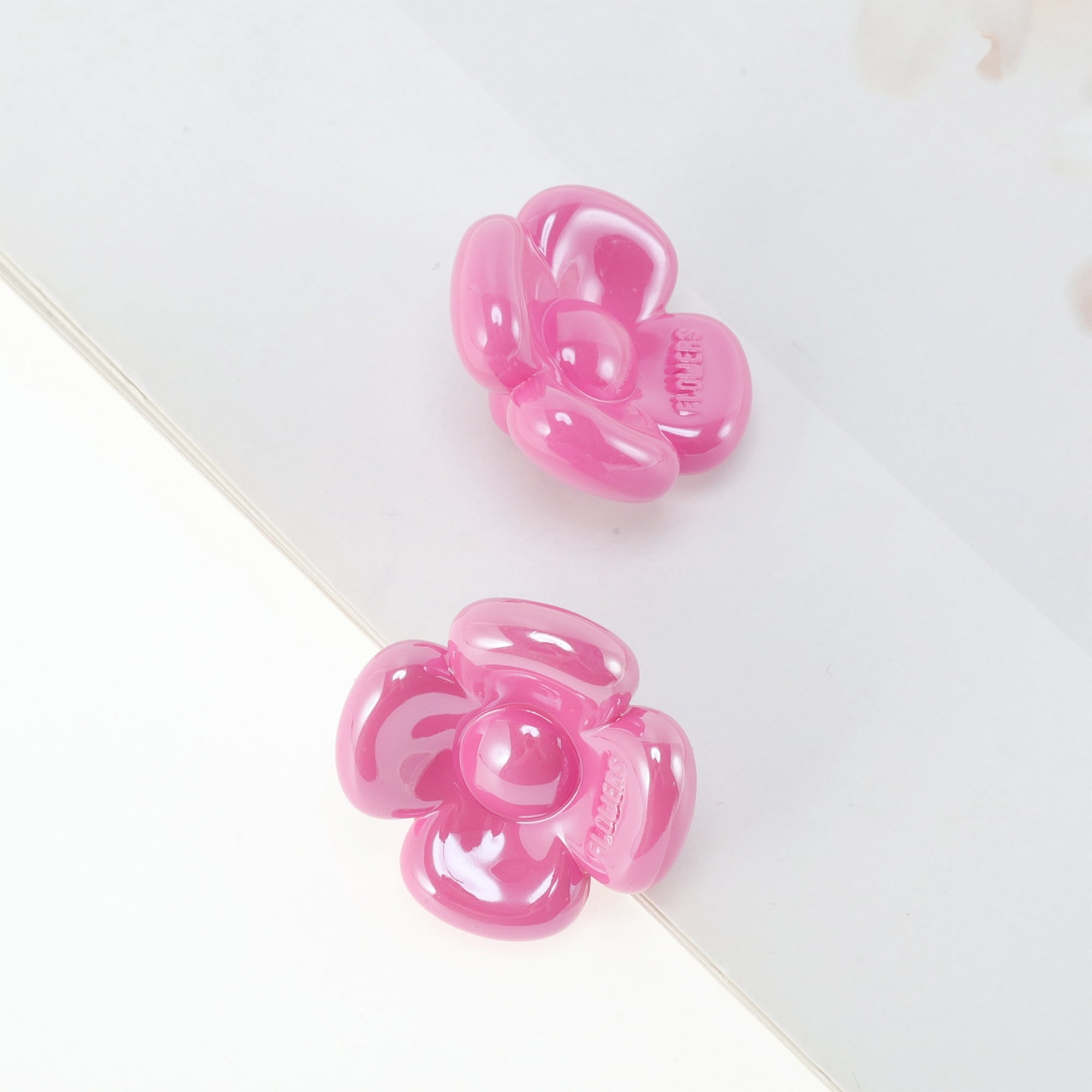 Unique Bargains Stylish Flower Shoelace Charms 1 Pair Rose Red