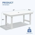 thumbnail image 3 of KINGYES All Weather Outdoor Dining Table with Umbrella Hole, HDPE Rectangular Patio Table for Backyard, Garden, Porch, Deck, White, 3 of 9