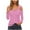 Pink, variant on Samickarr Cold Shoulder Tops for Women Long Sleeve V Neck Crisscross Casual Shirt Fall Fashion Solid Color Loose Outfit